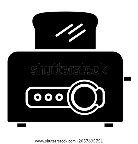 Toaster icon in modern silhouette style design. Vector illustration isolated on white background.