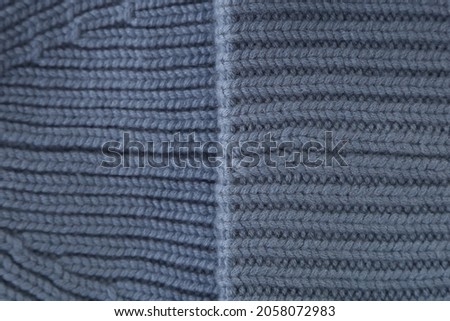 Blue texture wool close-up, woven cloth, knitted fabric