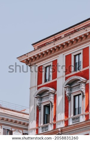 A vertical shot of a European-style building in Rome, Italy 