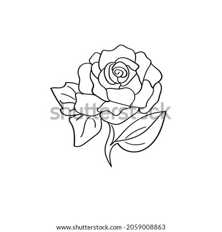 black rose flower design, can be used as logo, etc