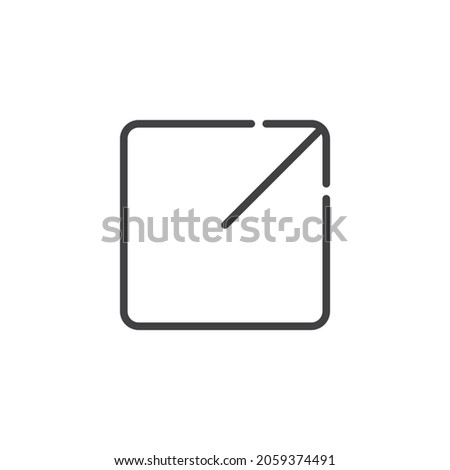 Maximize view line icon. linear style sign for mobile concept and web design. Resize function outline vector icon. Hyperlink symbol, logo illustration. Vector graphics