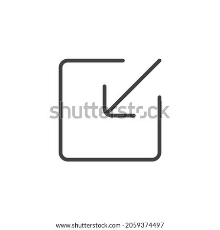 Minimize line icon. linear style sign for mobile concept and web design. Resize function outline vector icon. Symbol, logo illustration. Vector graphics