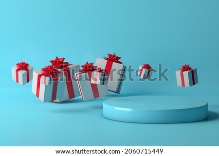 Christmas invitation mockup with gifts around; 3D; 3D Illustration