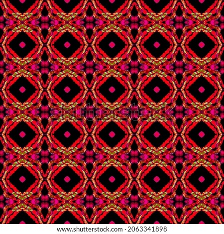 Ethnic Texture Ornament. Orange, Red, Pink Cloth. Talavera, Azulejos Print. Portugal, Turkish Seamless Pattern. Folk Summer Print. Ornamental Fabric.
