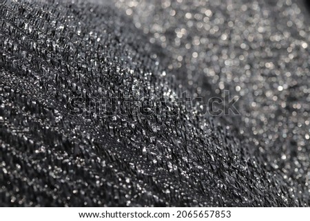 Close up black shading net pattern texture and background