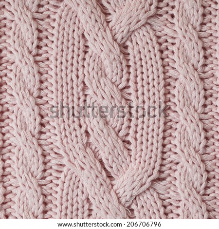 Unusual Abstract light pink knitted pattern background texture