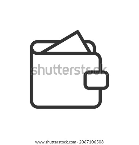 Wallet minimal line icon. Web stroke symbol design. Wallet sign isolated on a white background. Premium line icon.
