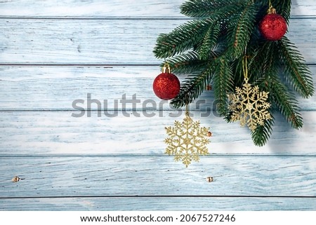 Christmas greeting card. Christmas and New Year holidays background, winter season.