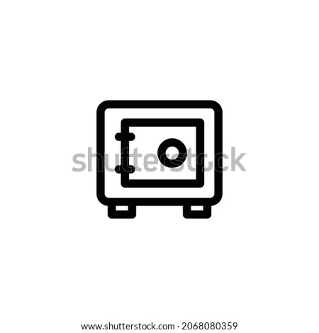 Safebox Line Icon, Vector Template