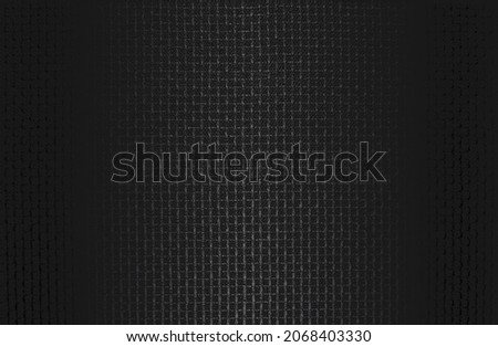 Luxury black metal gradient background with distressed fabric, textile texture. Vector illustration