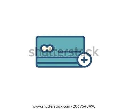 Credit card flat icon on white background