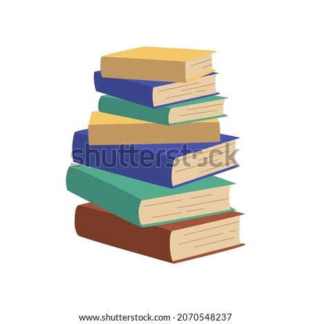 Book bundle. School textbooks set. Vector illustration. Stack of books