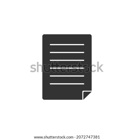 Flat Document icon isolated on white background. Business, finance, document sign icon concept. Vector eps10