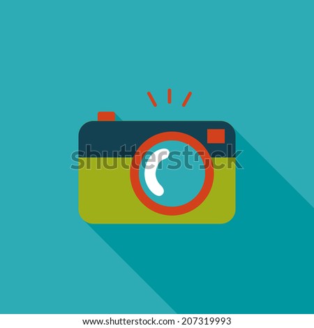 camera flat icon with long shadow