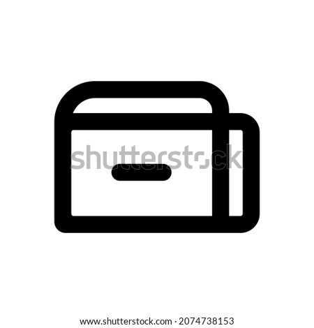 Pocket icon with minus symbol illustration on isolated background design