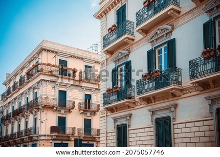 Street view of downtown in Messina, Italy 