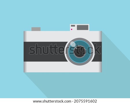 Mirrorless camera vector on blue background
