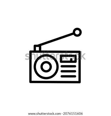 Radio With Outline Icon Vector