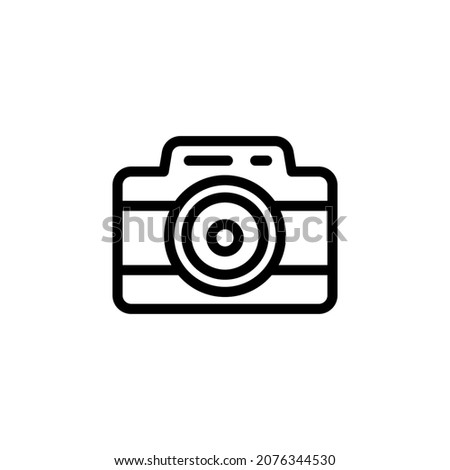 Camera With Outline Icon Vector