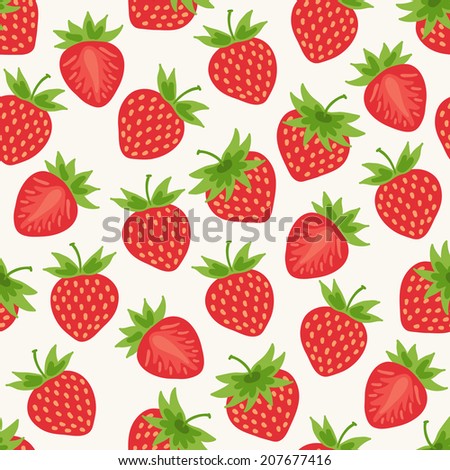 Seamless pattern with strawberry. Perfect for wallpapers, pattern fills, web page backgrounds, surface textures, textile.