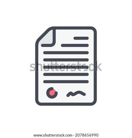 Contract of sale color line icon. Offer and agreement vector outline colorful sign.