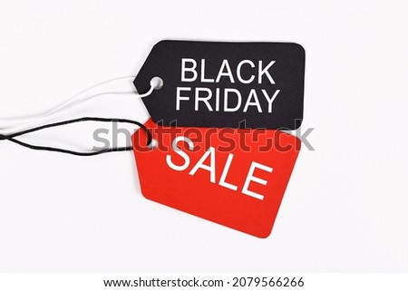 Black Friday and Sale price tags on white background
