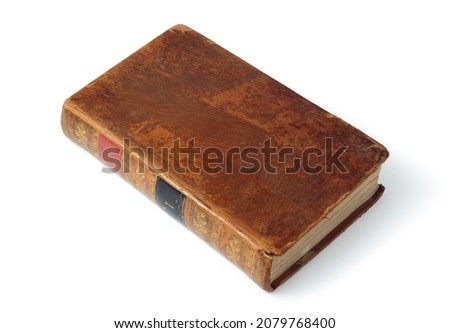 Old antique book on a white background. Early 18th century 