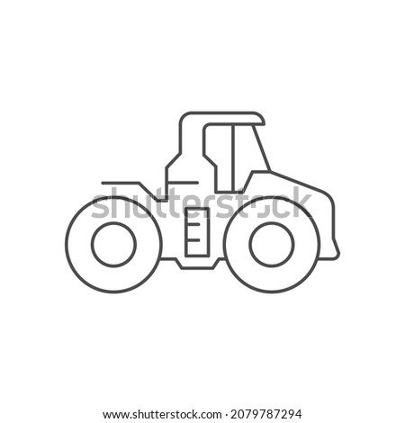 Agricultural tractor line outline icon