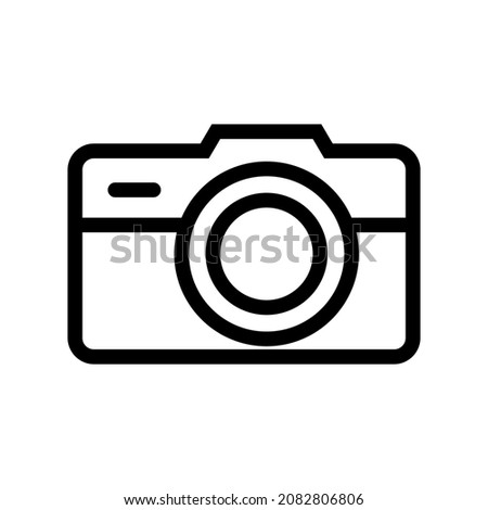 Camera line icon stroke vector photo outline logo. Photography pictogram camera web symbol