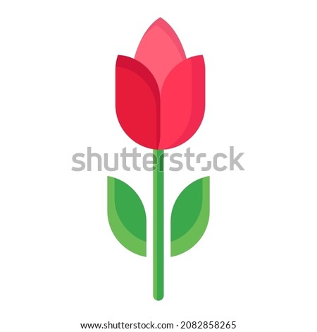 tulip flat clipart vector illustration