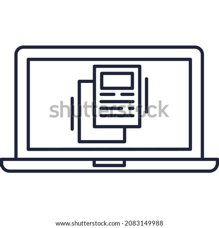 Training on computer icon. Online education, web business course, school tutorial vector logo isolated on white background