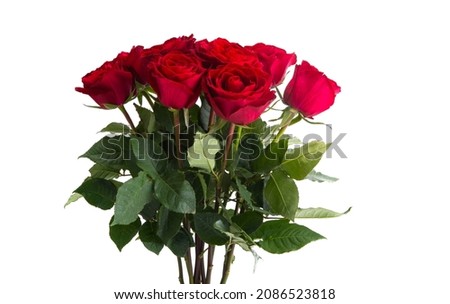 bouquet of red roses isolated on white background 