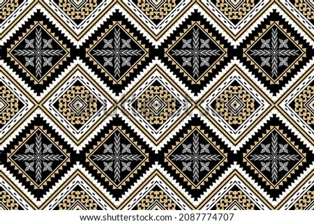 Beautiful geometric ethnic oriental art pattern traditional. Design for carpet,wallpaper,clothing,wrapping,batik,fabric,Vector illustration. Figure tribal embroidery style.