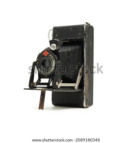 Old photo camera isolated on white background with clipping path