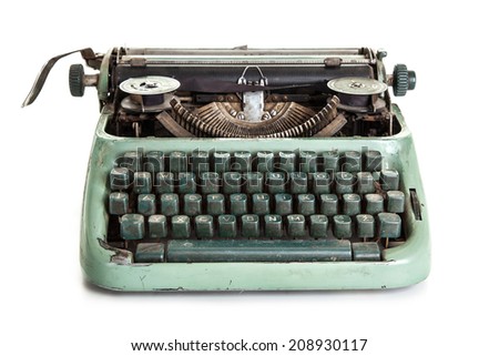 Retro typewriter isolated
