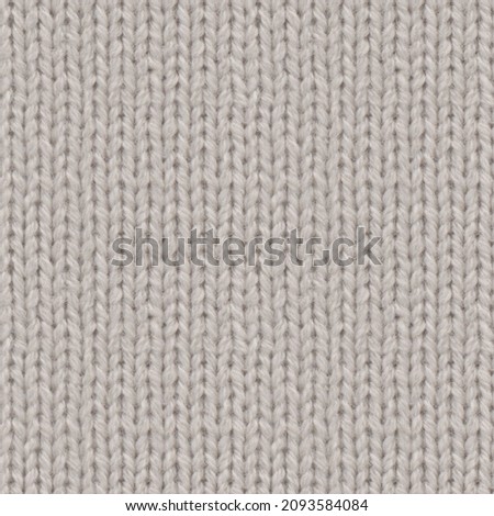 Gray hand knitted woolen fabric pattern. Seamless tile.