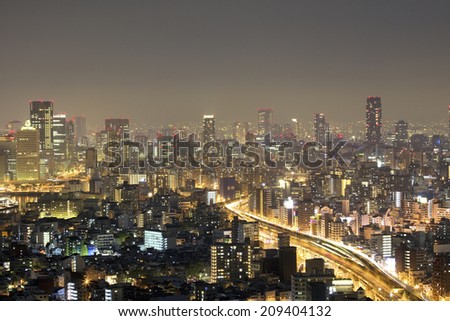 The Night View Of Chuo-Ku And Nishi-Ku Osaka