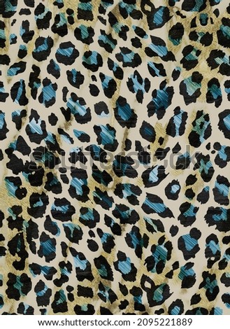 Leopard skin pattern. Stylish design in blue  tones.