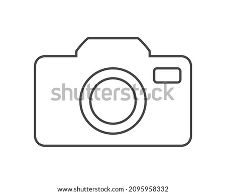 Photo camera thin icon on white background