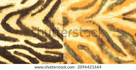 Yellow Zebra Ethnic Design Art . Tribal Texture Artwork. Gypsy Print. Watercolor Effect Bright Stripe, Ethnic Pattern Design. Ornament Tribal Banner. Orange Leopard