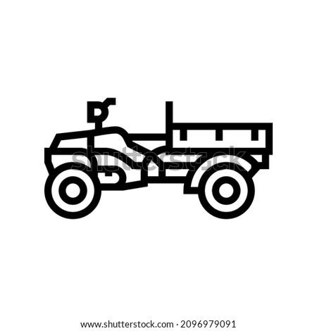 atv farm transport line icon vector. atv farm transport sign. isolated contour symbol black illustration
