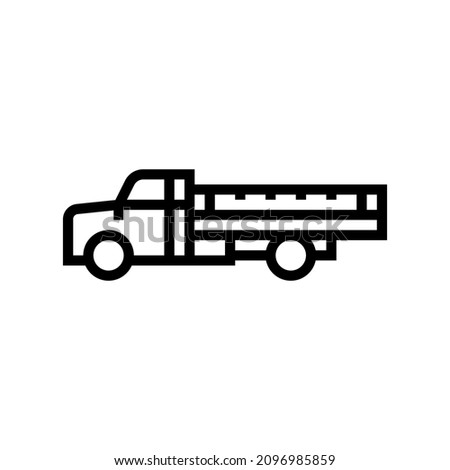 truck farm transport line icon vector. truck farm transport sign. isolated contour symbol black illustration