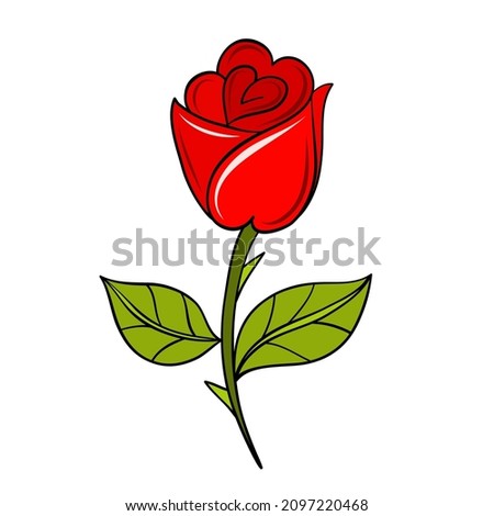 rose flower like heart for valentine day card design