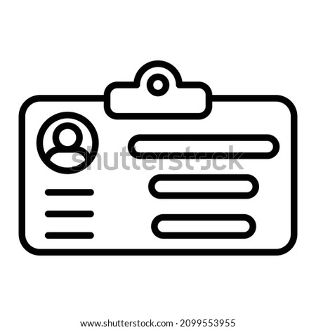 Identity Vector Outline Icon Isolated On White Background
