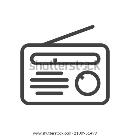 Radio vector line icon on white background