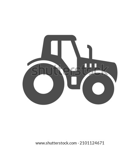 Tractor or agricultural vehicle glyph icon