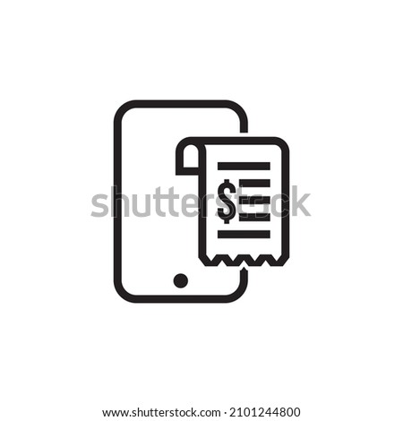 Electronic bill icon isolated on white background