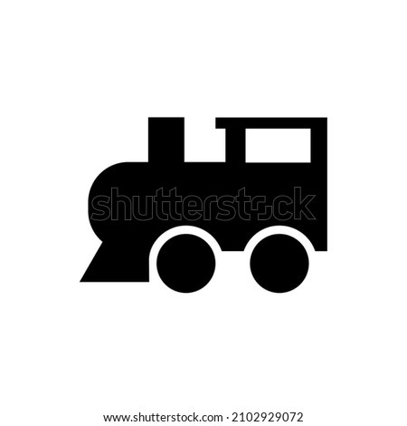Old train black glyph icon. Vector isolated on white.