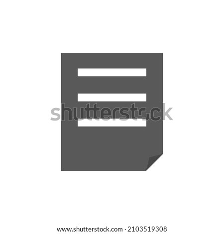 note paper logo vector icon on white background.