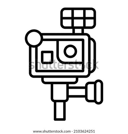 Action camera Vector Outline Icon Isolated On White Background
